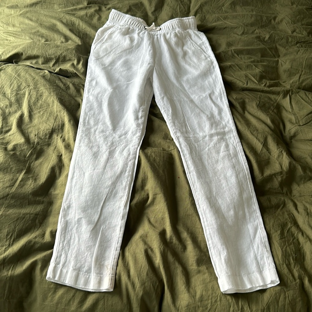 Boys White linen pants
